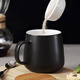 Dining General Ceramic Mug with Spoon and Cover Coffee Cup Martin Cup Couple Cup Milk Cup Breakfast Cup Black