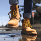 Nuevas botas de trabajo de primavera de Maden botas grandes amarillas al aire libre zapatos de cuero casual al aire libre botas de martin gruesas botas retro de senderismo