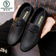 Zapatos de gorro para hombres de Woodpecker Versión coreana de trabajos de negocios zapatos de cuero casual transpirable y versátiles zapatos para hombres de un solo paso 2025 Summer D826 Brown [Versión ultrail/más duradera] 39
