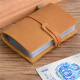 AIGUONIU large capacity card bag genuine leather bank card storage clip simple creative retro top layer cowhide storage bag business card clip oil wax leather camel color/camel