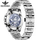 OUPINKE [Top 10 berühmte Uhrenmarken] Green Water Ghost Watch Herren Vollautomatische mechanische Uhr Luminöse wasserdichte multifunktionale Herrenuhr OUPINKE 3271 STAHL -Band Schwarz kostenlos freie Lebensdauer Garantie