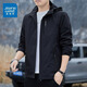 真维斯（Jeanswest）休闲夹克男春秋季新款2025冲锋衣时尚连帽夹克简约百搭外套男 6628卡其【春秋季】 2XL