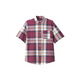 MUJI men's Madras checked button-neck short-sleeved shirt men's shirt jacket pure cotton AC1W8A4S red checked S (165/84A)