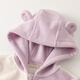 DAVE&BELLA children's polar fleece jacket girls' clothes hooded boys' tops 2025 autumn new children's clothing baby outerwear purple ready stock 100 cm (recommended height 90-100cm)