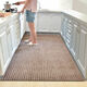 Xuxian door mat door mat entry door carpet foot mat kitchen non-slip and oil-proof household long strip absorbent mat stain-resistant brown stripes 50*120 2 pieces cm L-shaped kitchen