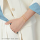 Zhou Shengsheng Gold Bracelet, Foot Gold Side-On Water Rippled Bracelet Birthday Gift 09240B Priced at 17 cm 3.6 grams