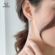 Aidozuan pt950 long tassel platinum earrings for women, fashionable platinum earrings, turned beads, weight 3.4-3.6 grams + delivery certificate