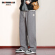 Dingfengbaoluo corduroy pants men's autumn casual pants American retro wide-leg loose large size HK9201 gray 3XL