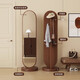 Angel Tree Rotating Dressing Mirror Full-body Flooring Mirror Household Bedroom Removable Vertical Fitting Mirror with Hanging Clothes Rack Integrated [Runtrack] Walnut 36*168 [Rotation + Storage + Hanging Clothes]