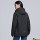 Western Region Camel Vancamel plus Samtwindbreaker für Frauen und winddichte Herrenwinddichte warme Einschichtjacke Casual Sports Dickeed Jacket Hooded Jacke Mountaineering Anzug 9930er Obsidian Schwarz-Frauen [Feste Farbe] 2xl
