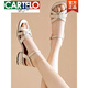 Katile crocodile léger luxe haut de gamme authentique sandales en cuir de la femme couche à orteil de vache d'été talon épais talon intermédiaire de la mode féminine pour femmes sandales en cuir de la mère