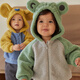 Climbing autumn and winter baby velvet jacket for boys and girls, baby imitation sherpa thickened top to keep warm when going out, green 80 cm