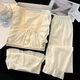 COLORFUL GEMS spring and autumn pajamas for women in summer 2025 new cotton long-sleeved sweet princess style can be worn outside home clothing set 9904 powder [trousers + long sleeves] 175 L [recommended weight 100-120 Jin [Jin equals 0.5 kg]]