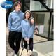 Disney Autumn and Winter parent-child clothing for a family of four blue sweatshirts 2025 new trendy family clothing Western mother-daughter clothing class uniforms denim blue spring and autumn sweatshirts 100 cm 22-30Jin Jin equals 0.5 kg