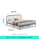 Lin's Home Nordic Iron Art Bed Double Bed Household Iron Lit de location épaissie Mobilier de maison de location Lit Industrie du bois Lin LS702A1 [noir] Double lit 1500 mm * 2000 mm