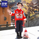 Luo Meng children's New Year's greetings suit boys' velvet winter clothes New Year's clothes girls' Chinese style Hanfu New Year's performance clothes red 120