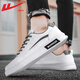 Huili Herrenschuhe lässige Herrenschuhe Herbst Low Top Leder Sport Männer lässige Schuhe vielseitige wasserdichte Nicht-Schlupf-Brettschuhe Herren weiß grau WXY1483 42