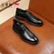 Red Dragonfly men's cowhide high-end business casual leather shoes for men wear-resistant lace-up groom's wedding shoes WTA32555 black 42