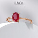 IL&CO Youke Bamboo Overture 18K gold natural ruby ring large carat women's ring as a birthday gift for your lover, about 90 minutes * ruby No. 12