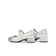 Tianmeiyi Chaussures Chaussures pour femmes Mall Talon épais Français rétro Single chaussures Mary Zhen Shoes Spring and Automn Style BJ761CQ4 Silver 36