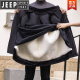 Jeep (JEEP) fur one-piece wool jacket men's genuine fur coat winter thickened velvet coat sheepskin cotton coat men's fur one-piece jacket 3XL150-175Jin [Jin equals 0.5 kg]