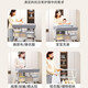 Kaninchen Xiaodi Windel Tisch Babypflege Tabelle Falten Sie Multifunktionsbaby Windel Tisch Neugeborene Baby Bad Massage Grau [plus bequem] + Lager Rack + Kleidung Stange + Aufbewahrungskorb