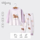 Puppy Big Children's Underwear Set Baby Boys Autumn Clothes and Autumn Pants Set Women's Pure Cotton Spring and Autumn Baby Full Cotton Pajamas 1478 Lavender 90cm Recommended 18-24 months