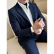Septwolves Jacket Expert Two-Button Suit Men's Suit Business Casual Formal Groom Wedding Dress Slim Suit Three-piece Royal Blue Single-piece Suit L (105-120Jin Jin equals 0.5 kg)