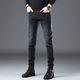 Jeep Spirit Jeep 2024 Black Jeans Männer schlanke kleine Füße koreanischer Stil Trendy Elastic Casual Frühlings- und Herbsthosen 1049-Grau 29
