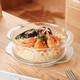 Genasi double-eared transparent heat-resistant glass bowl large microwave-friendly bowl with lid soup bowl noodle bowl salad bowl tableware 1.5L