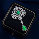 Haikai Brooch Women's Green Gemstone Suit Brooch Luxury Jewelry Valentine's Day Birthday Gift for Wife and Girlfriend Midsummer Dream Emerald Brooch
