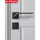 Verrouillage de porte Goode Couche intérieure serrure de muet noir Split Lock Ménage de porte universelle Handle de porte en bois Package de porte en bois 9197 noir + 2 charnière swing + aspiration de porte