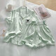 Victoria's Secret Pajamas Women's Princess Style Summer Ice Silk Short Sleeve Shorts Home Clothes Suit Lace 2025 New YX9214 M Female Recommended Weight 80-105Jin Jin is equal to 0.5 kg