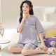Cat Man (Miiow) Pajamas para mujeres en verano algodón puro manga corta dibujos animados dulces de dibujos animados para mujeres para ropa al aire libre set de ropa para el hogar de gran tamaño KNC3519 L
