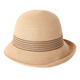 Lanshimeng tragen Sommer-Strohhut Frauen UV Sonnenschutzhaube Sonnenhuße gekräuselte Top-Hut Fischermodus Mode Sonnenhut Hut Kaffee Erwachsener pro Größe (verstellbarer Hutkreis 55-58 cm)