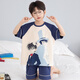 
Little Dragon Children's Pajamas Summer Boys Pure Cotton Shorts Shorts Boys Teen Cartoon Home Clothing Set T693# Come on Reader [Pure Cotton Set] M Size (Suggested High 153-160)