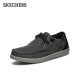 斯凯奇（SKECHERS）男鞋夏季帆布鞋商务休闲鞋复古低帮软底缓震一脚蹬板鞋66387