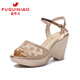 Fugui Bird Talals Sandals Chaussures féminines NOUVEAU ÉTÉ SUMPRE CALAGE HEURS HEURS FEMMES CHAPACLES À TAQUE FEMMES PLAGIE IMPLICATEUR OPENS TOOD TOAD TOOD SOGNE FEMME CHARMAGNE Talons talons 8,5 cm 37
