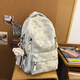 Xiaohanxiang 2025 new large-capacity schoolbags for boys and girls, junior high school students, high school students, double backpacks, tie-dyed dark pattern backpacks, white, small monkey heads