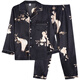 Modal pajamas men's summer silk ice silk long-sleeved home clothes spring and autumn thin imitation silk home clothes set MD6622 3XL