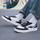 Hongxing Erke Board Shoes Summer 2025 Nuevos zapatos livianos para hombres Zapatos de cuero zapatillas de zapatillas bajas zapatillas casuales blancos hombres 1477 blanco y negro (Air Force) 40 Directo Directo Oficial