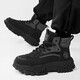 Zhenxi Martin Boots Herren Sommer dicker alleinerhöhenhöhe britischer High-Top-Arbeitsstiefel im Freien im Außenberufung von Anti-Slip-Wege-resistenten Arbeitsschuhen Schwarze Höhe von etwa 5 cm [Größe 41]
