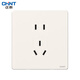 Chint (CHNT) switch socket panel type 86 concealed household five-hole socket whole house package frameless large board network socket wall panel NEW6TS autumn leaf yellow positive five-hole socket