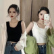 【百搭小背心】吊带背心女百搭短款露脐运动外穿内搭打底小背心女 两件装：【黑色+白色】 大均码【100-135斤】