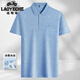 
Classic car ice silk short-sleeved T-shirt middle-aged men's lapel daddy suit 2025 summer new thin cool breathable polo shirt ice silk-9923 blue real pocket M 48/165