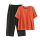 
Langshe Fat Mom Summer Cotton and Lines T-shirt plus a large size of 200 Jin [Jin equals 0.5 kg] Short-sleeved top for middle-aged and elderly people to relax and casual single piece pink top [2603#] 6XL Recommended 180-200 Jin [Jin equals 0.5 kg]