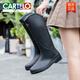 卡帝乐鳄鱼（CARTELO）日系高筒雨鞋女款时尚外穿防滑防水耐磨胶鞋赶海厨房长筒软底雨靴 689女雨鞋蓝色 36