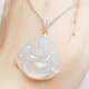 Fat Donglai's same style universal buckle 18k gold pendant Buddha Jade Jade connector melon seed connecting buckle lanyard necklace pin buckle white gold (925 silver gold plated)