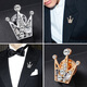 Kamalan (Kamalun) Crown Suit Brooch Men Men de poing d'usure formelle Collier Collier Bouton Collier Badge haut de gamme Accessoires