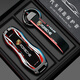 Chijie adapté à Porsche Cayenne Key Cover Macan Car 911 décorative Paramela 718 Sac Taycan Shell Backle B Style de course [Black Cool] + Boucle bracelet